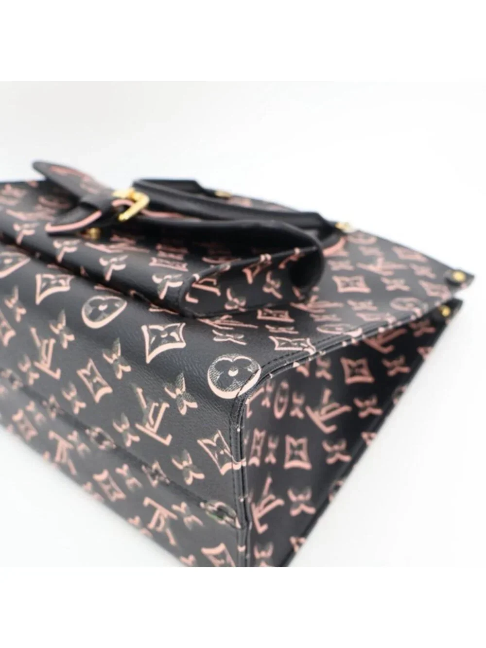 Louis Vuitton on the Go MM Fall for You Black Pink Tote Shoulder Bag